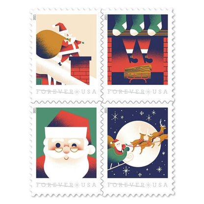 A Visit From St. Nick 2021 USPS Forever First Class Postage Stamps