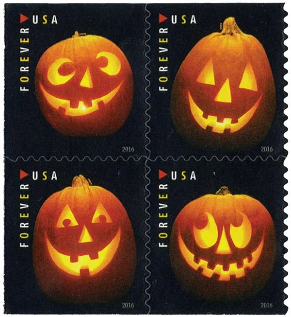 Halloween Jack-O’-Lantern Forever Postage Stamps