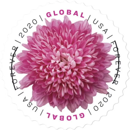 Global Chrysanthemum International First Class Forever US Postage Stamps