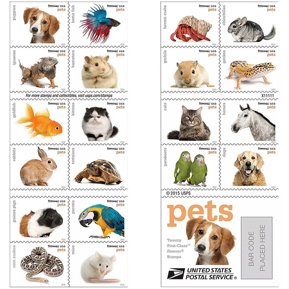 Pets Celebrate Animals Forever Stamps
