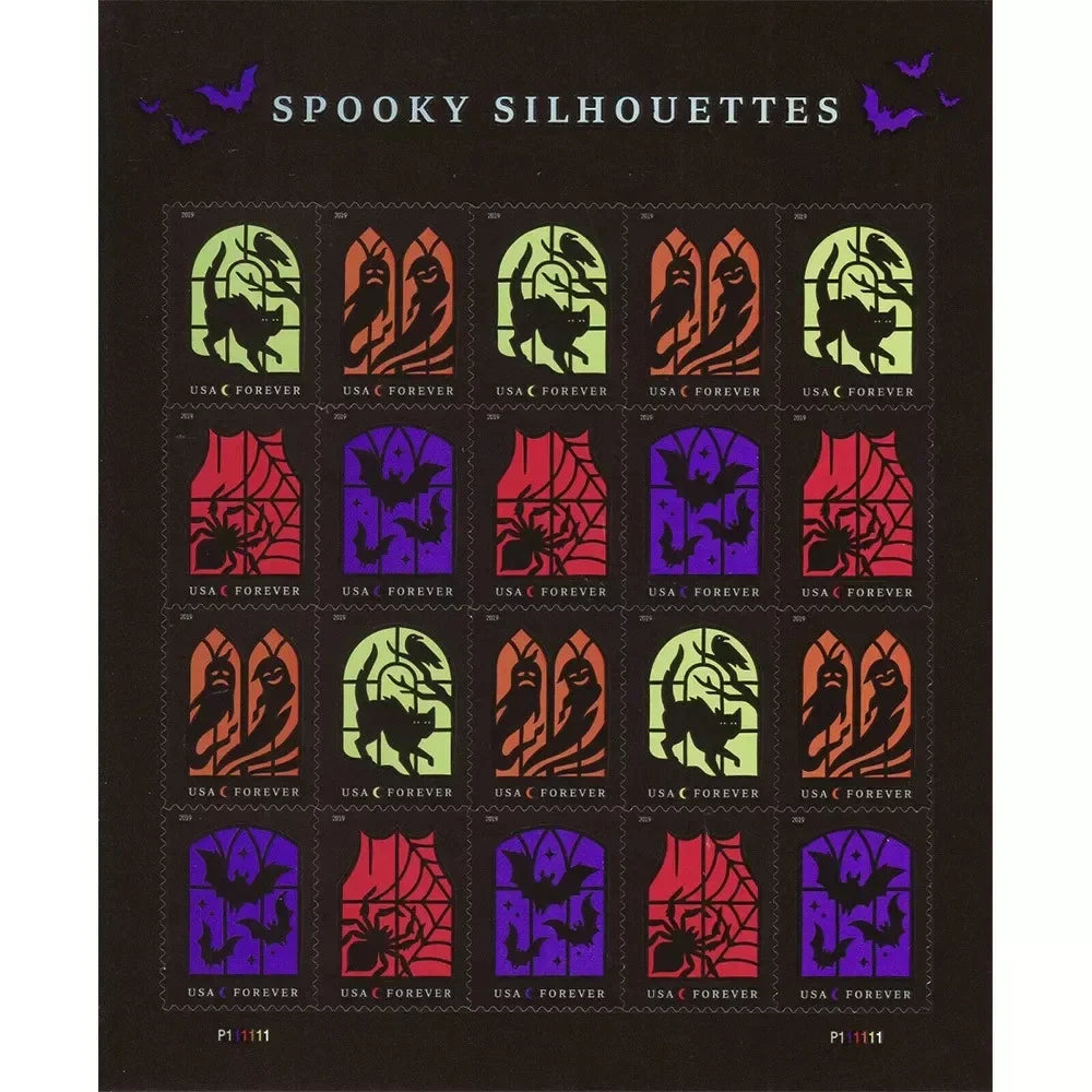 Spooky Silhouettes Forever Stamps